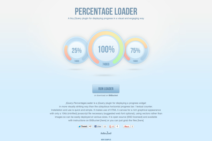 Percentage Loader website preview